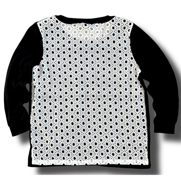 Ann Taylor Open Eyelet Backed ¾ Sleeve Sweater size XS Semi-sheer 100% Cotton - Picture 1 of 8
